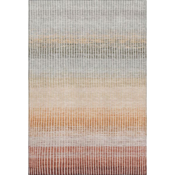 Mayfield Premium Machine Washable Abstract AMF2313 Terracotta 8 ft. x 10 ft. Area Rug