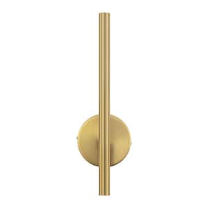Breshay 15.75 in. Modern Strip Gold 6000K Integrated LED Cool White Light Metal Wall Sconce