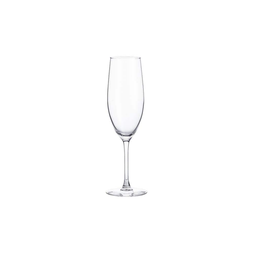 10 ARC Connoisseur Grand Champagne Flutes Set, 8 oz. - Durable, Sleek,  Color Bottom, Barware - Clear