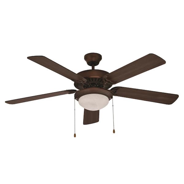 Bel Air Lighting Westwood 52 in. Indoor Oil Rubbed Bronze 1-Light Traditional Ceiling Fan with Light, Pull Chains, 5 Reversible Blades