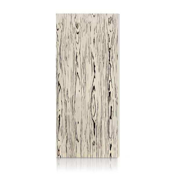 30 in. x 82 in. White and Brown Smooth Flush Hollow Core Veneer Composite Interior Door Slab