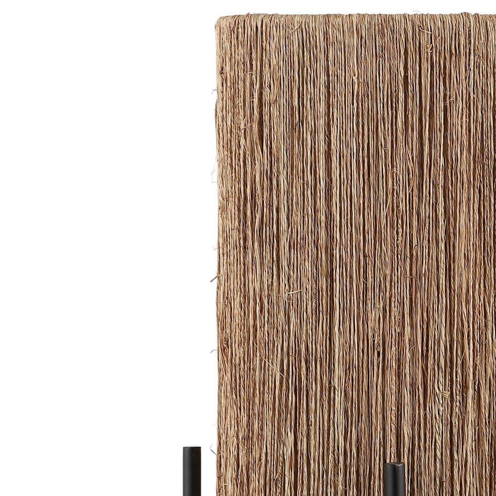 Kai 16.5" Black Metal Frame Rattan LED Table Lamp