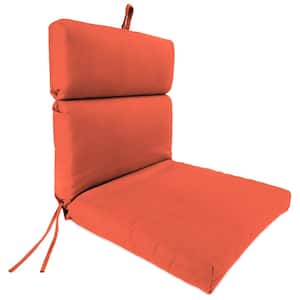 Sunbrella 22" x 44" Melon Orange Solid Rectangular French Edge Outdoor Chair Cushion