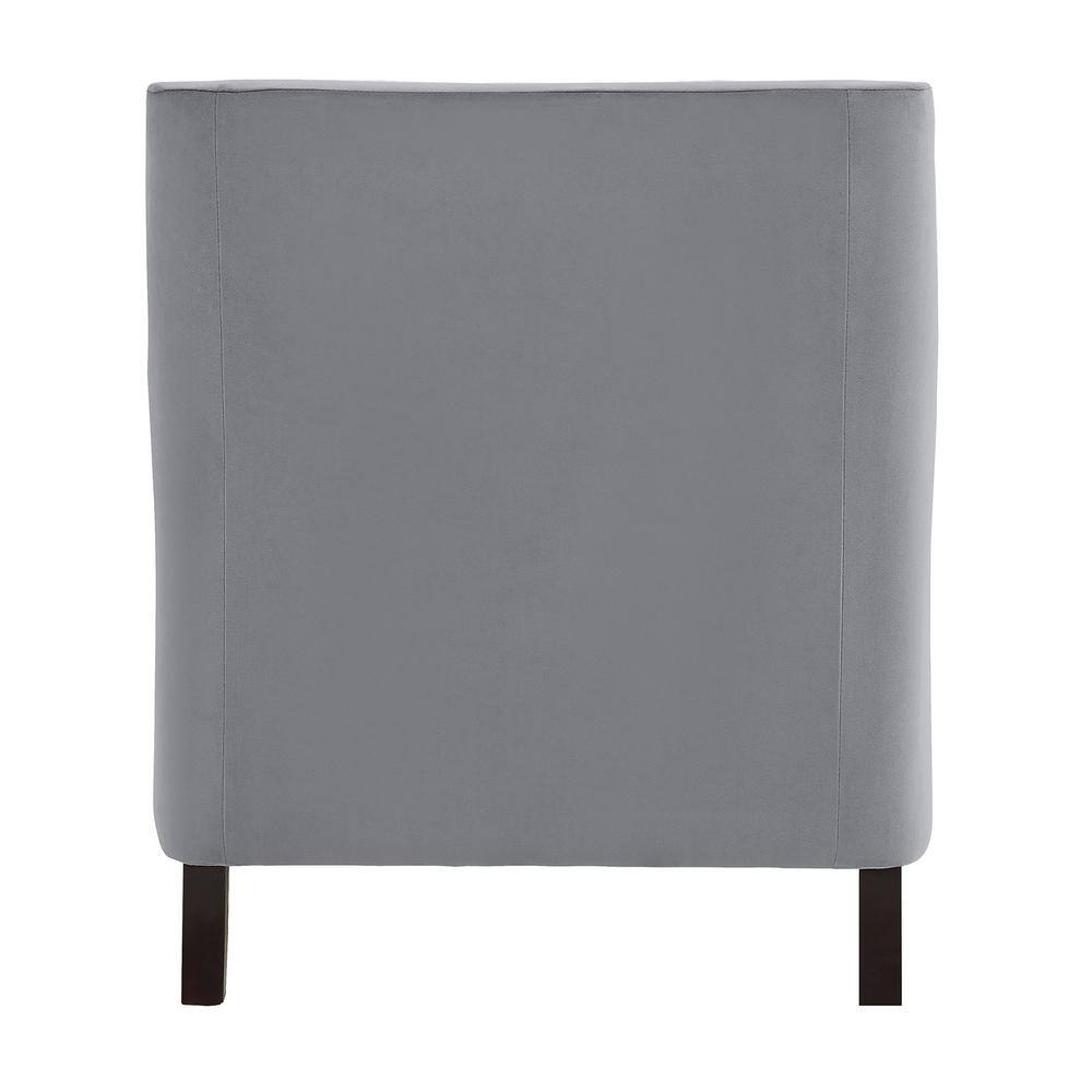 Grazioso Gray Velvet Upholstered Accent Chair with Nailhead Trim