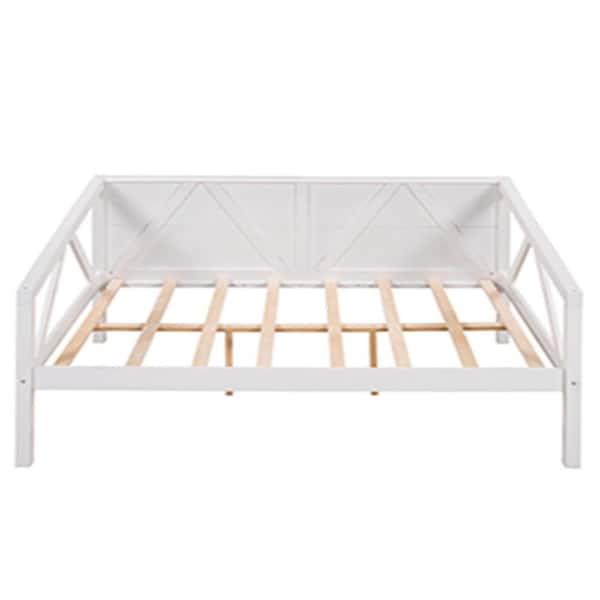 Unbranded White Full Daybed with Wood Slat Support