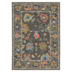 Lavista Gray/Multi-Colored 10 ft. x 13 ft. Traditional Oriental Floral Persian Wool/Nylon Blend Indoor Area Rug