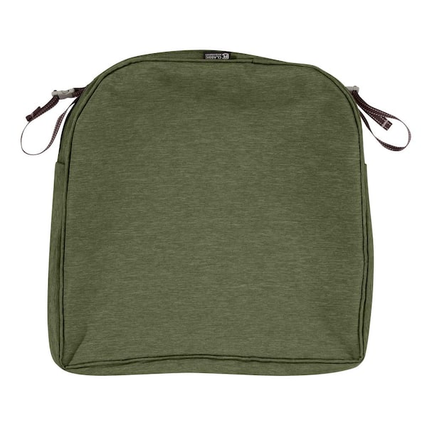 Classic Accessories Montlake FadeSafe 20 in. W x 20 in. D x 2 in. H Contoured Patio Seat Cushion Slip Cover in Heather Fern Green