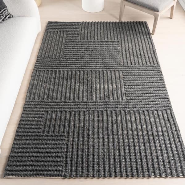 nuLOOM Skye Modern High-Low Charcoal 8 ft. x 10 ft. Indoor Area