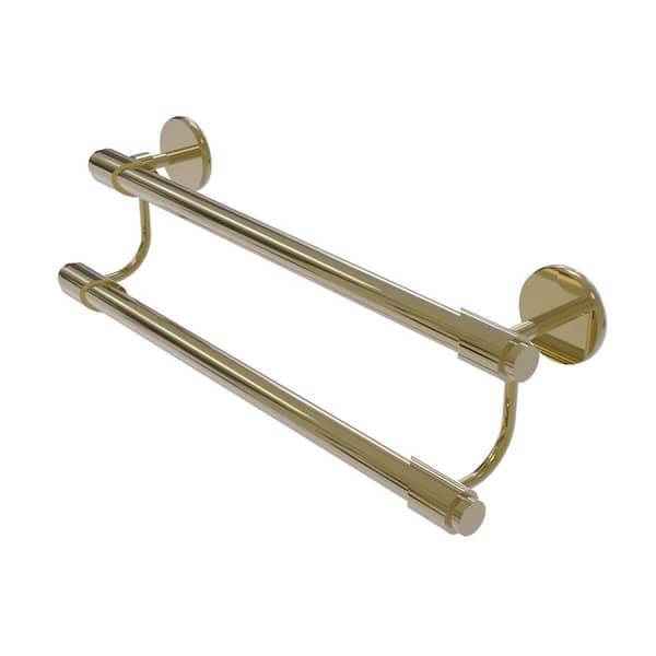 Allied Brass Tribecca Collection 24 in. Wall Mounted Double Towel Bar in Unlacquered Brass