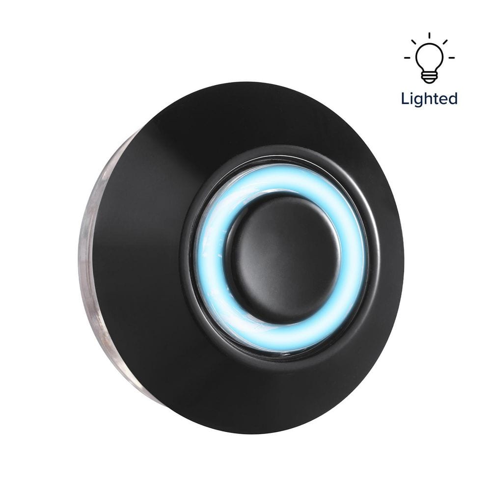 Black and White LED Lighted Wired Push Button Doorbell