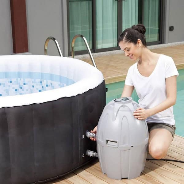 Intex PureSpa Plus Greystone Inflatable Hot Tub Square Jet Spa, 83