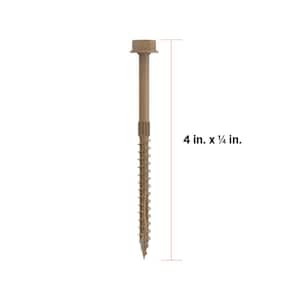 1/4 in. x 4 in. Hex Head Multi-Purpose Hex Drive Structural Wood Screw - PROTECH Ultra 4 Exterior Coated (10-Pack)