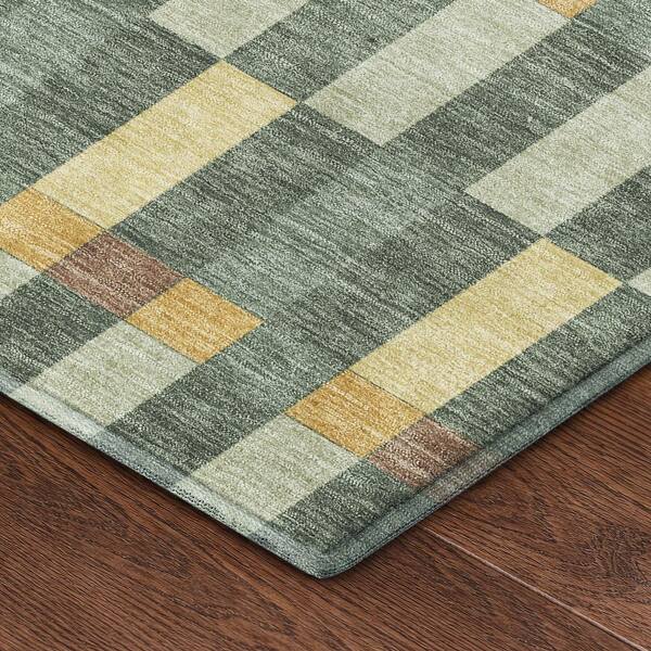 Mayfield Premium Machine Washable Abstract AMF2548 Basil 2 ft. x 3 ft. Accent Rug
