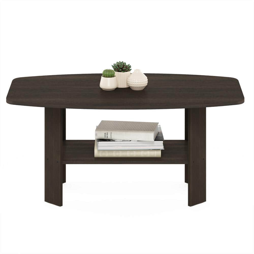 Modern Rectangular Coffee Table in Dark Brown Wood