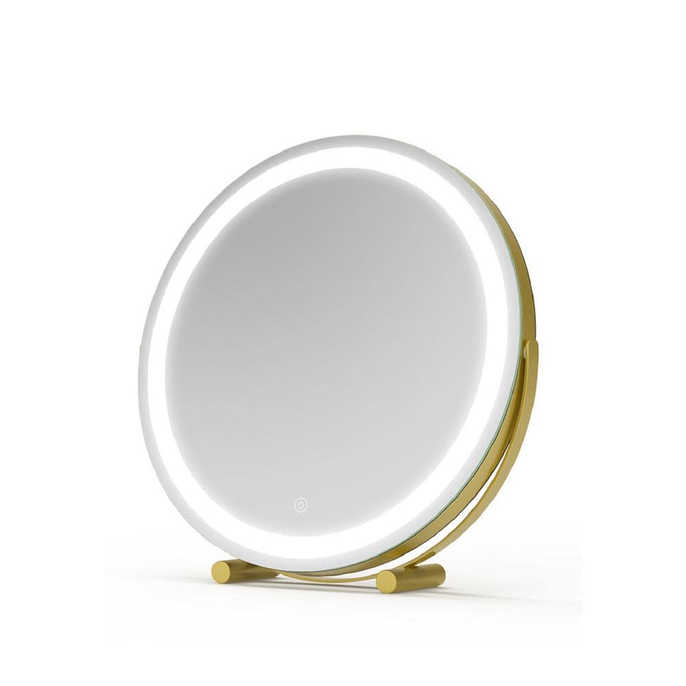 LED 18 in. W x 18 in. H Round Lighted Smart Touch 3 Colors Dimmable Tableto