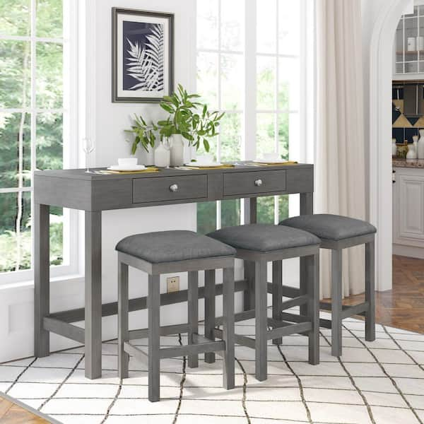 gray bar table set