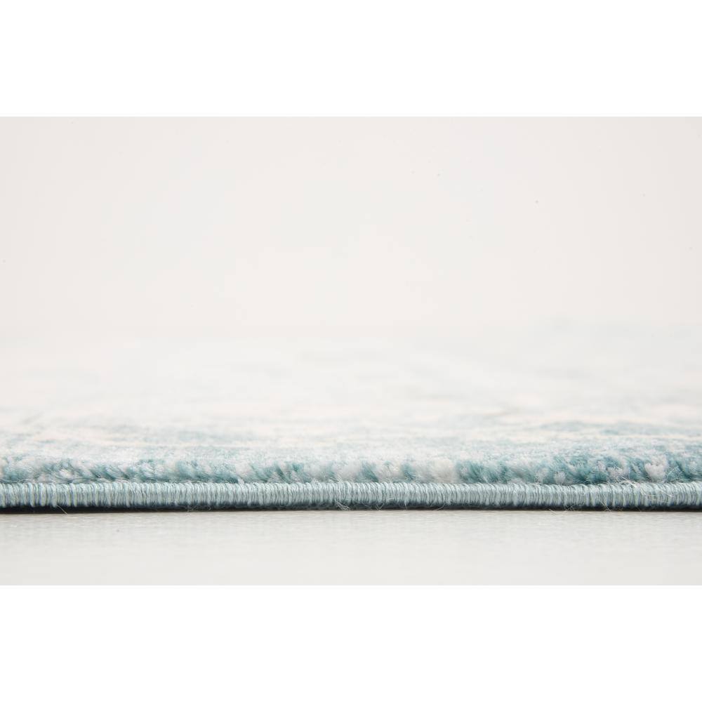 Light Blue and Ivory Abstract Rectangular Area Rug