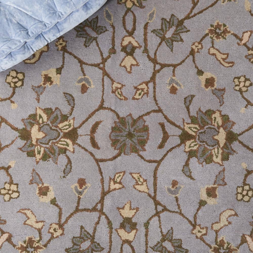 Heritage Hand-Tufted Gray Wool 6' x 9' Rectangular Rug