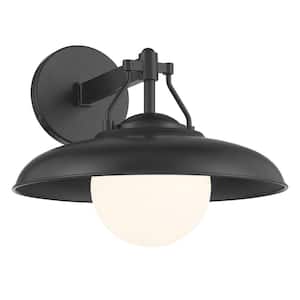 Cameo Shores Coal Black Outdoor Hardwired Wall Mount Sconce with No Bulbs Included