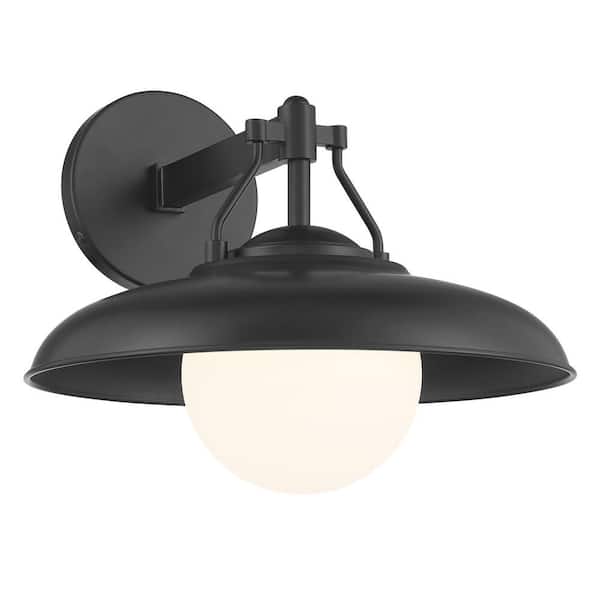 Cameo Shores Black Outdoor Hardwired Wall Mount Sconce with No Bulbs Included