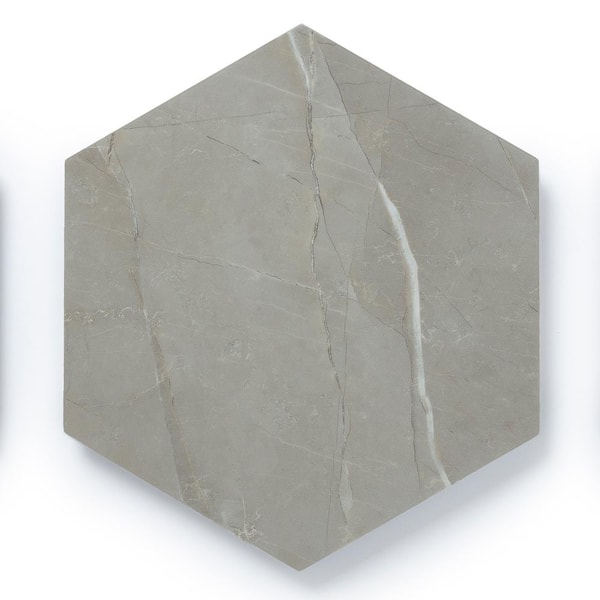 Lucida Surfaces MosaiCore Tundra Gray 28 MIL x 12 in. W x 10 in. L Glue Down Waterproof Vinyl Tile Flooring (12.3 sqft/case)