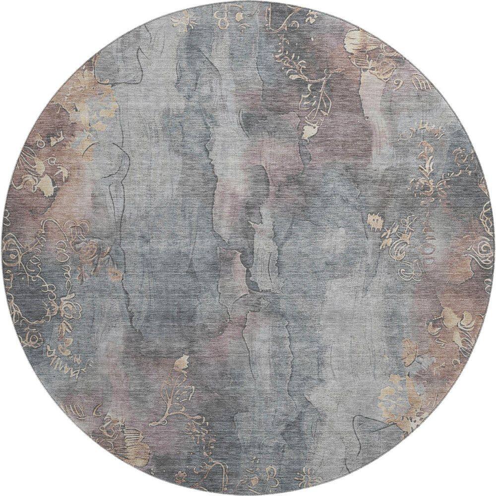 Mayfield Premium Machine Washable Abstract AMF1869 Gray 8 ft. x 8 ft. Round Rug price history on PriceWatchPro