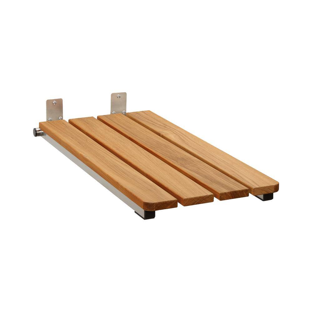 SEACHROME Hermosa 32" x 13.5" Back WallMount Folding Natural Teak Wood