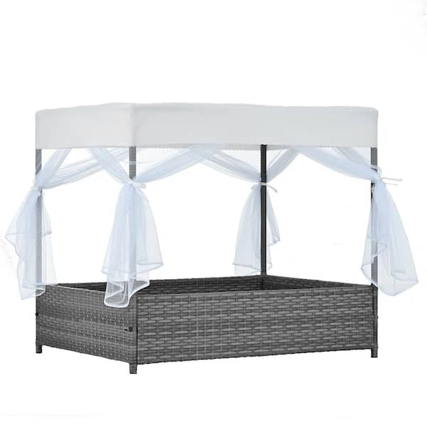 Foobrues Dog Bed, Pet Bed, Pet Enclosures, Pet Outdoor Furniture, Pet Patio Furniture, Seasonal PE Wicker Pet Furniture