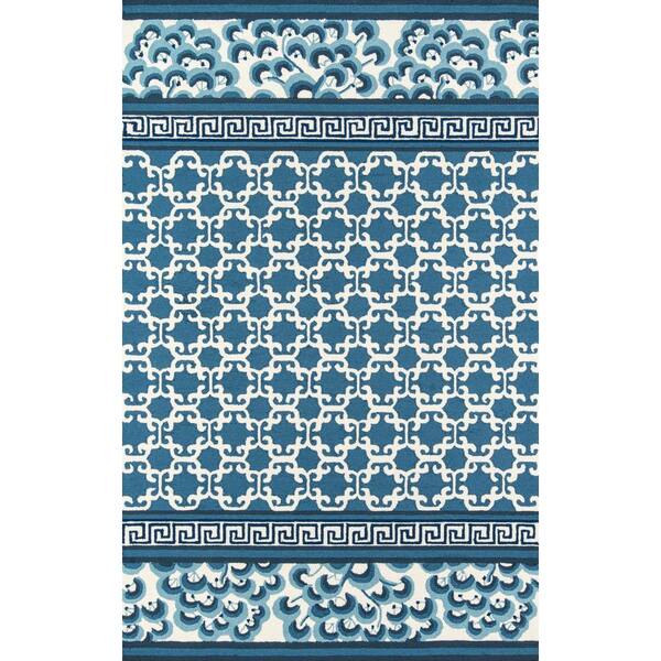 Momeni Under A Loggia Montserrat Navy 5 ft. x 8 ft. Indoor Outdoor Area Rug