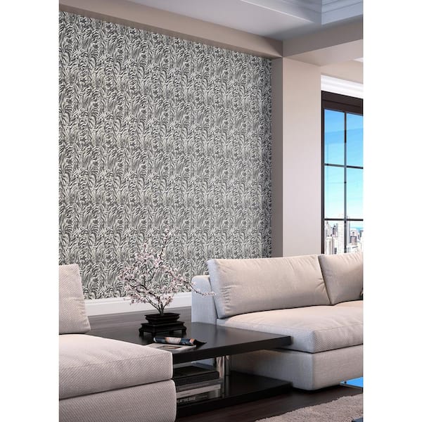 Davy Black Charcoal Zebra Wallpaper