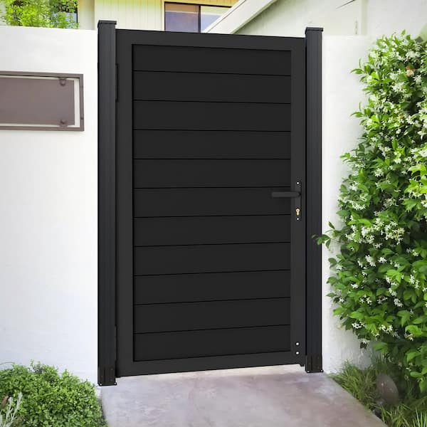 mondaria Outdoor 3 ft. W x 6 ft. H Black Aluminum Alloy Security