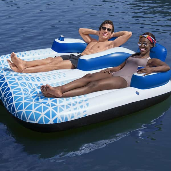 Bestway Hydro Force Multicolor PVC 72 Double 2 Person Inflatable Lounge Pool Float 43534E BW The Home Depot