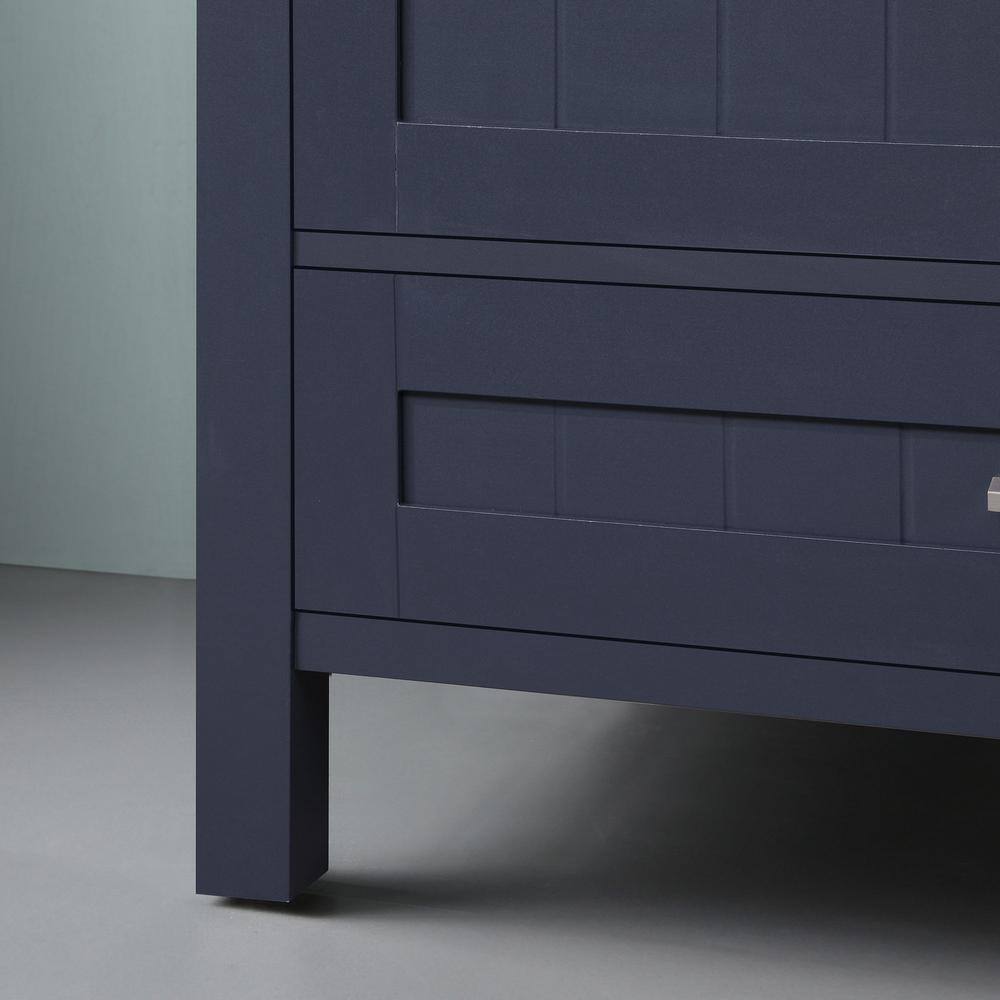 Midnight Blue 36" Freestanding Bathroom Vanity with Marble Top