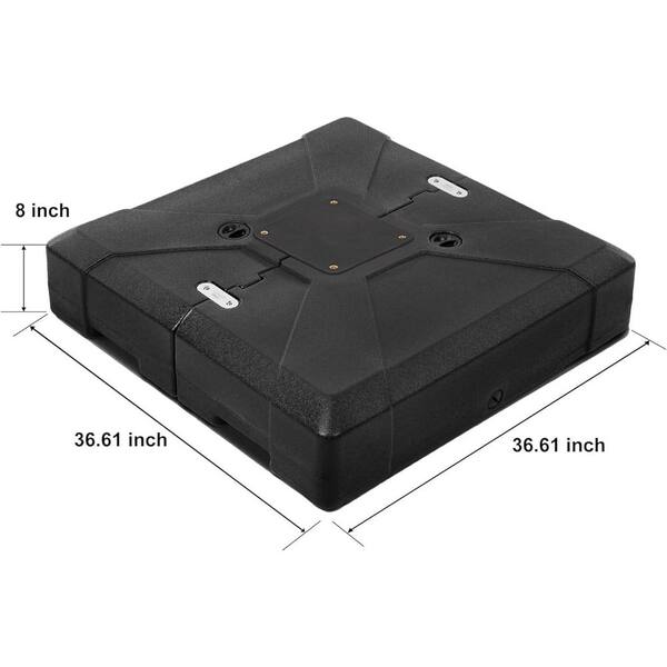 9 ft.x 12 ft. Aluminum Solar Powered LED Patio Cantilever Offset Umbrella with Stand, Beige