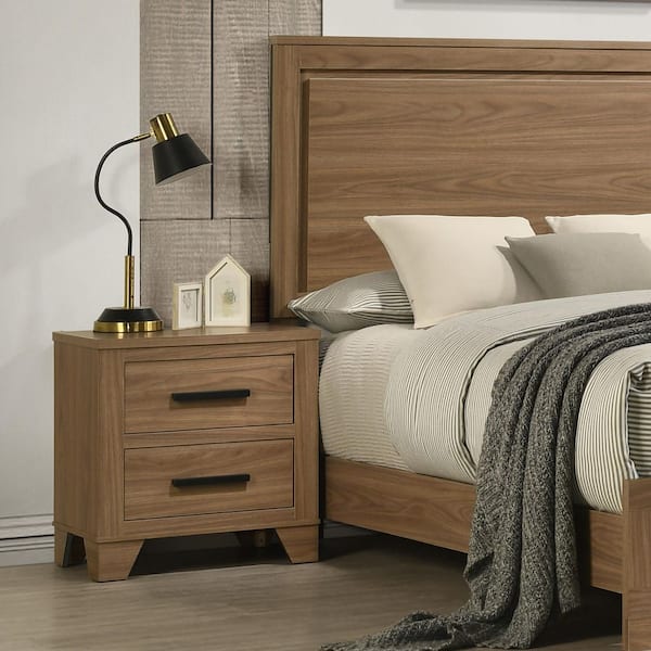 Musa Chestnut Brown 2-Drawer 23 in. W Nightstand (Set of 2)