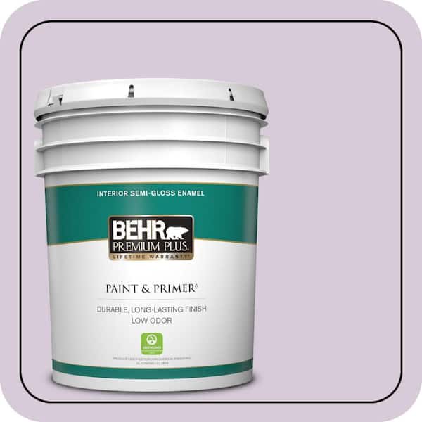 BEHR PREMIUM PLUS 5 gal. #670C-3 Purple Cream Semi-Gloss Enamel Low Odor Interior Paint & Primer