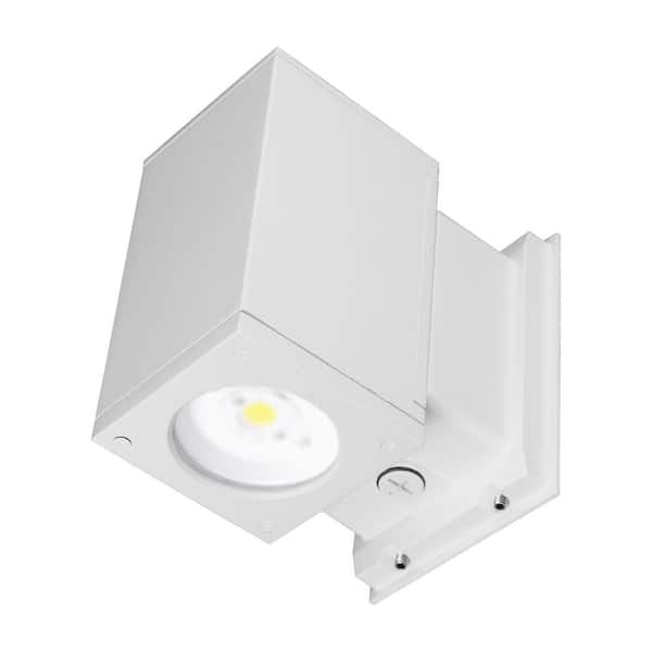 NICOR Dorado 125-Watt Equivalent Square Integrated LED White Outdo or Cylinder Wall Pack Light, 3000K