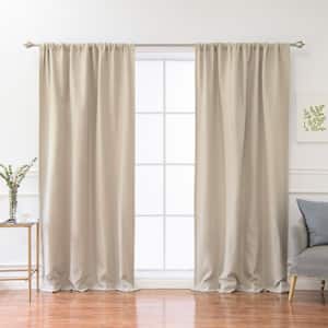 Natural Solid Rod Pocket Room Darkening Curtain - 52 in. W x 84 in. L
