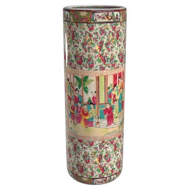 Oriental Furniture 23.5 in. Porcelain Decorative Vase in Red