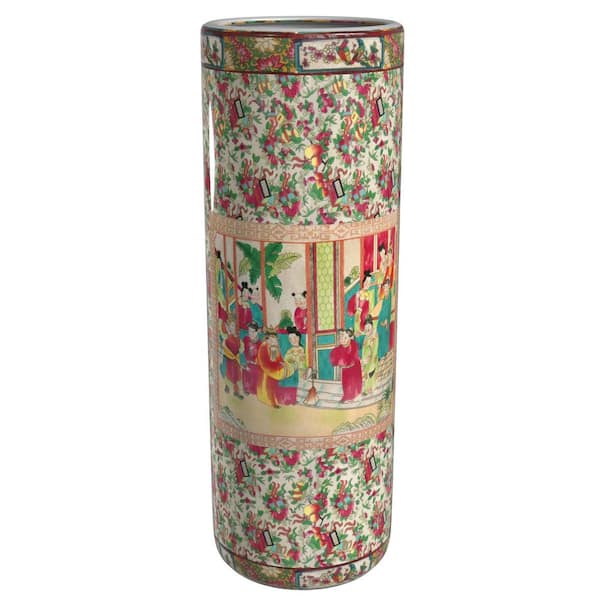 Oriental Furniture 23.5 in. Porcelain Decorative Vase in Red