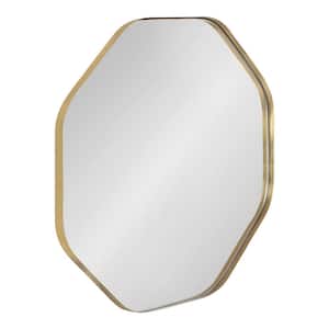 24.00 in. H x 24.00 in. W Rollo Modern Irregular Octagon Framed Gold Accent Wall Mirror