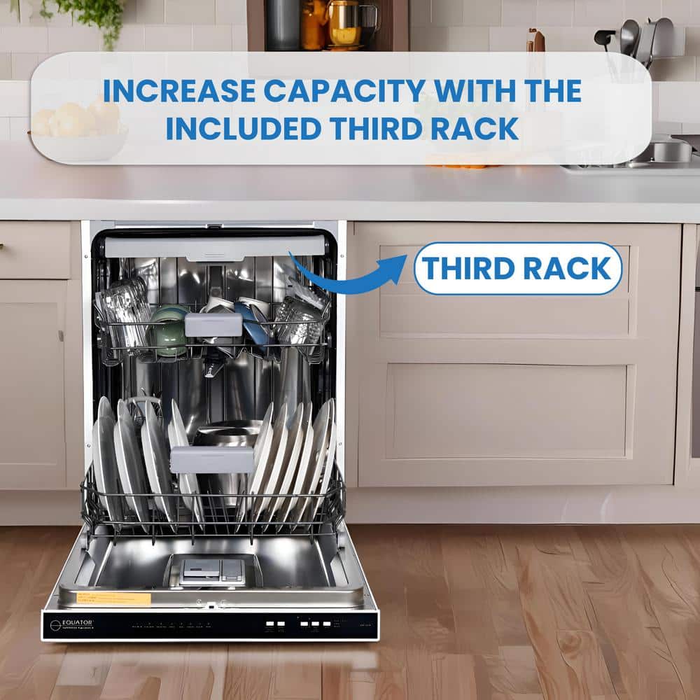24" Stainless Steel Top Control Built-In Dishwasher with Third Rack