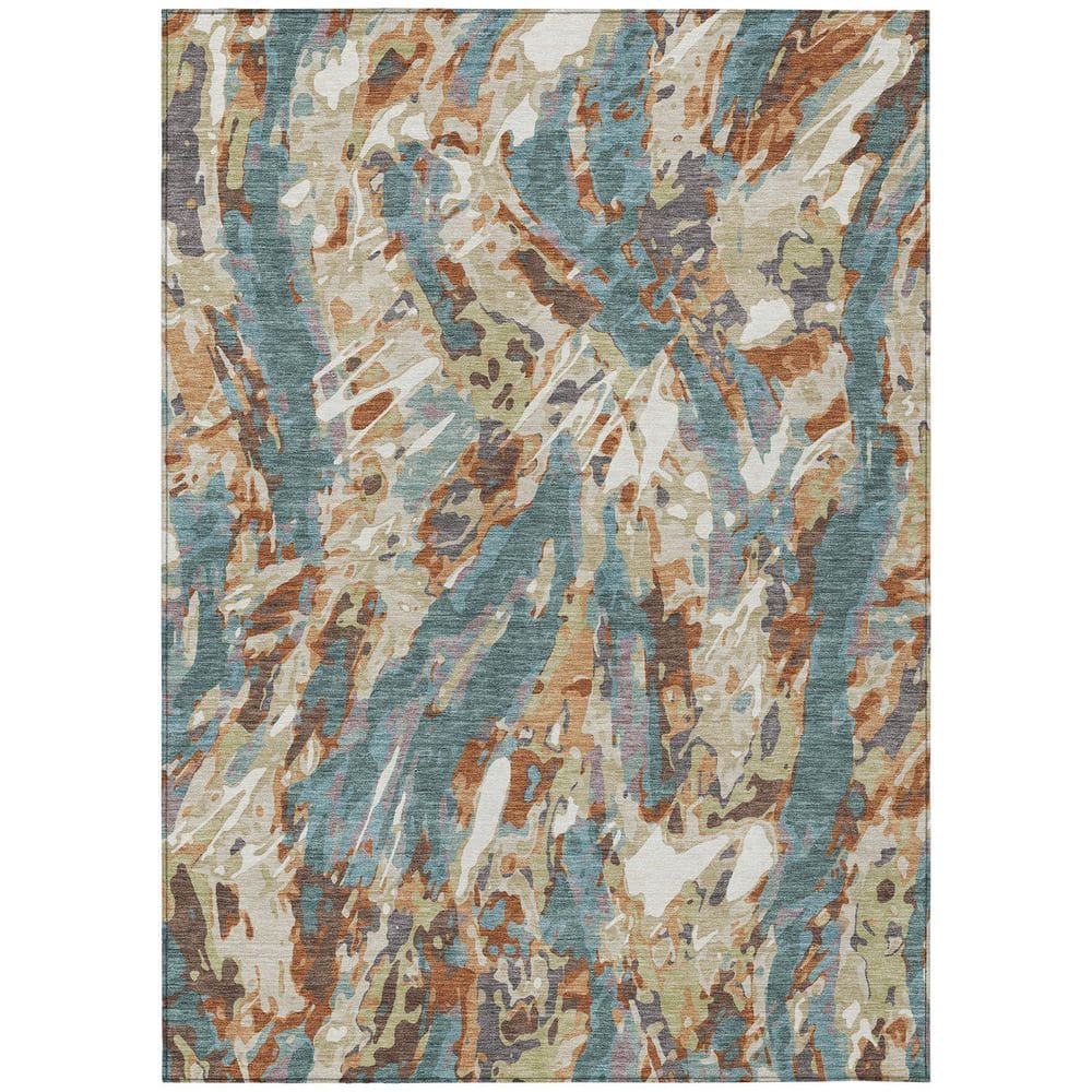 Chantille Machine Washable Indoor/Outdoor Abstract ACN2441 Teal 3 ft. x 4 ft. Area Rug price history on PriceWatchPro