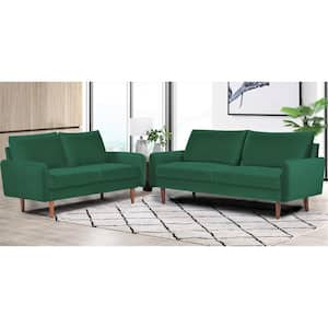 Blacke 2-Piece Green Velvet Living Room Set