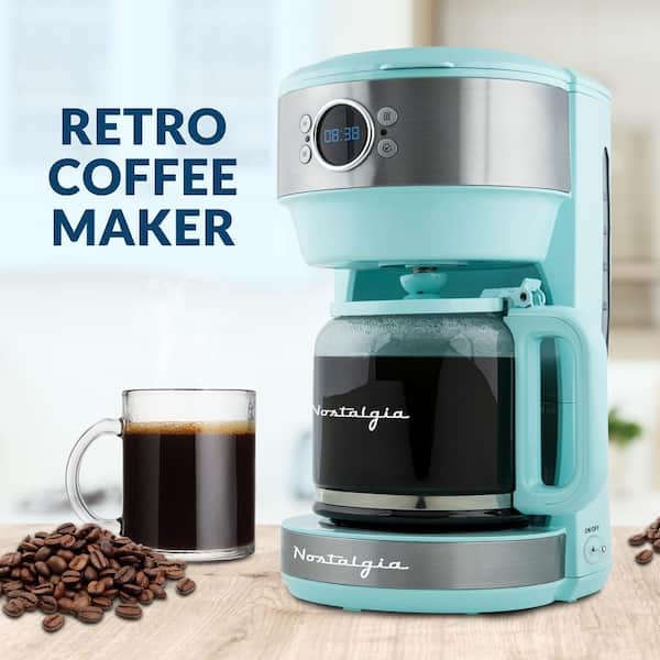 Nostalgia 12-Cup Blue Coffee Maker with Pause and Serve Function RCOF12AQ -  The Home Depot