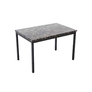 Arjen 47.25 in. W x 31.5 D. Rectangle Black and Faux Marble Top Rectangular Dining Table