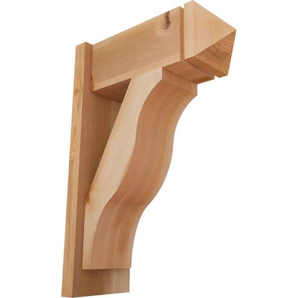 Ekena Millwork 8 in. x 26 in. x 18 in. Western Red Cedar Fuston Arts and Crafts Smooth Outlooker