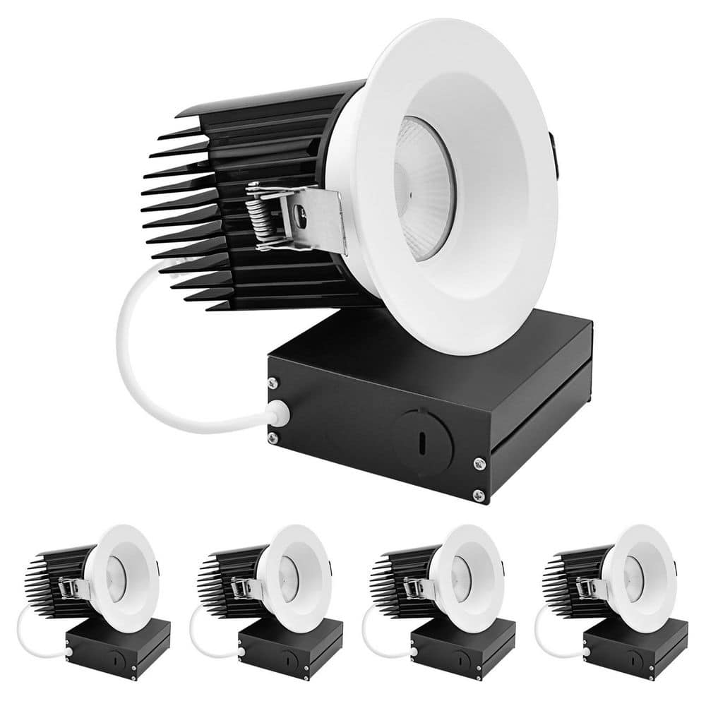 4 In. Integrated LED Trimless Regressed Spotlight with Round White Trim, 5CCT, CRI90, 22W, 1700LM, Dimmable IC Rated 4PK price history on PriceWatchPro