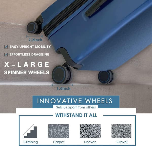 VERAGE 20 in. Blue Carry On Luggage Spinner Wheels Expandable Hard Side  Travel Luggage Rolling Suitcase TSA Approved GM20062W II-20-Blue - The Home