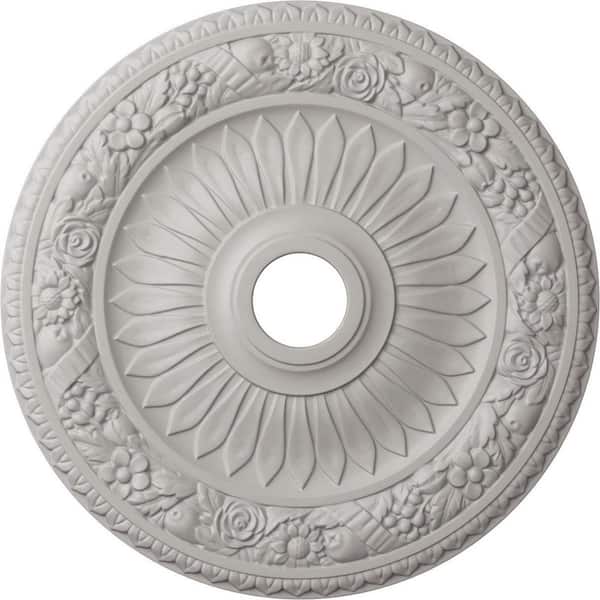 Ekena Millwork 1-1/8 in. x 23-5/8 in. x 23-5/8 in. Polyurethane Bellona Ceiling Medallion, Ultra Pure White